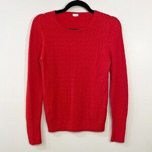 EUC J.Crew Wool Lyocell Cable Knit Sweater Red Small
